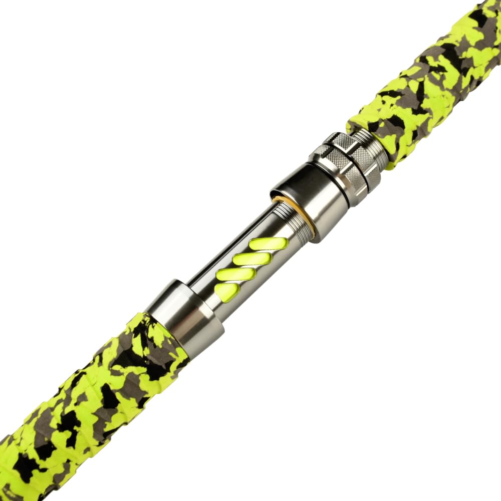 Ancient Mariner Catfish Rod illuminated by black light to spot strikes at night