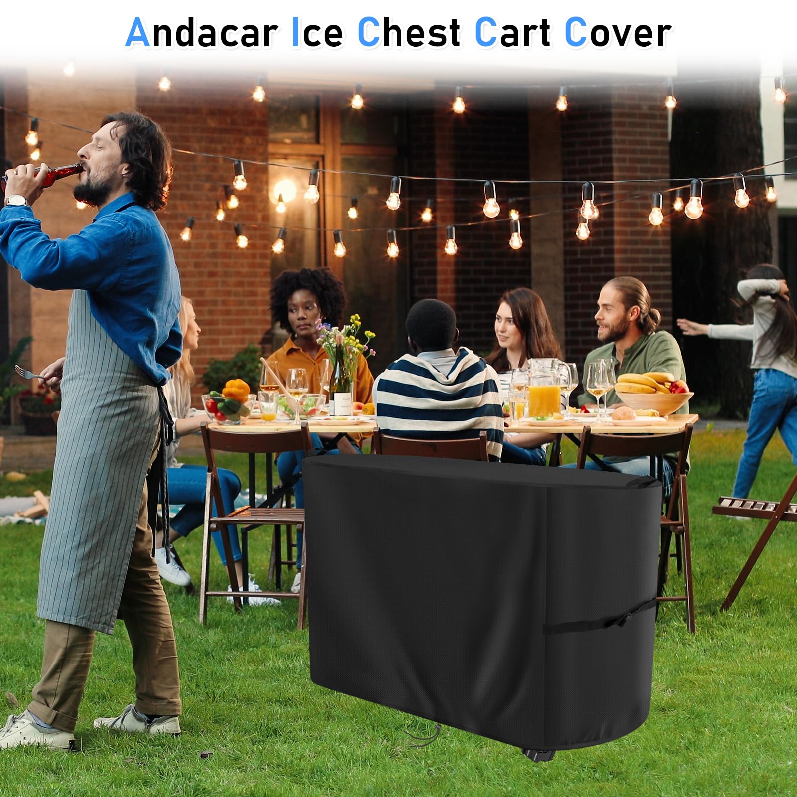 Andacar bottom drawstring helps keep the cover snug against wind.