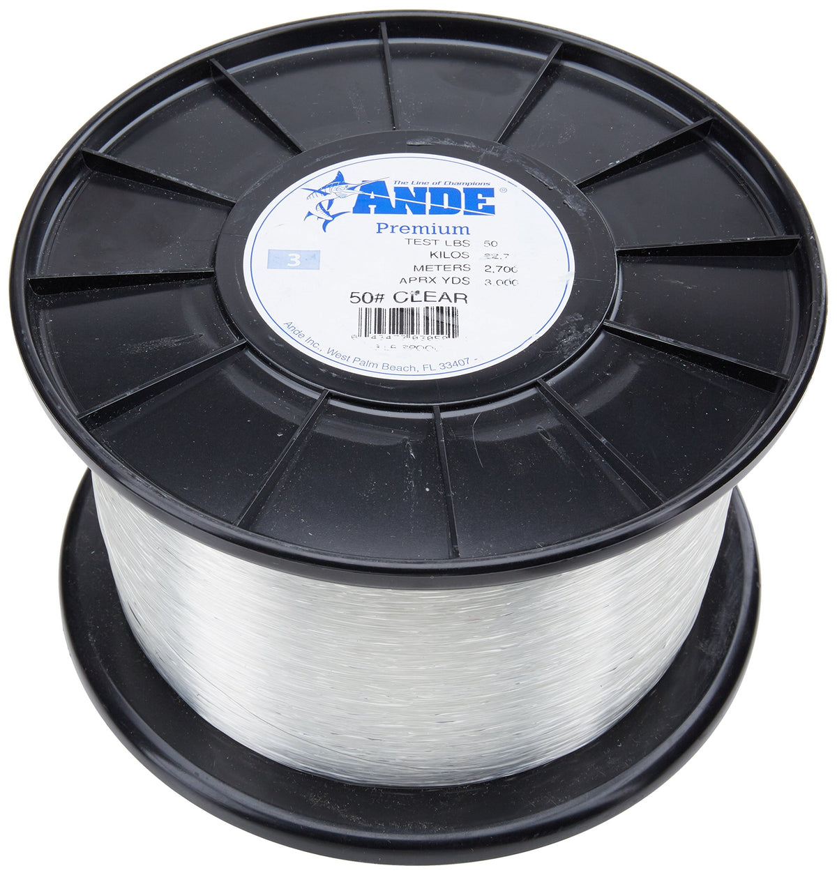 ANDE A1-30C premium monofilament spool with clear finish for versatile fishing and smooth casts.