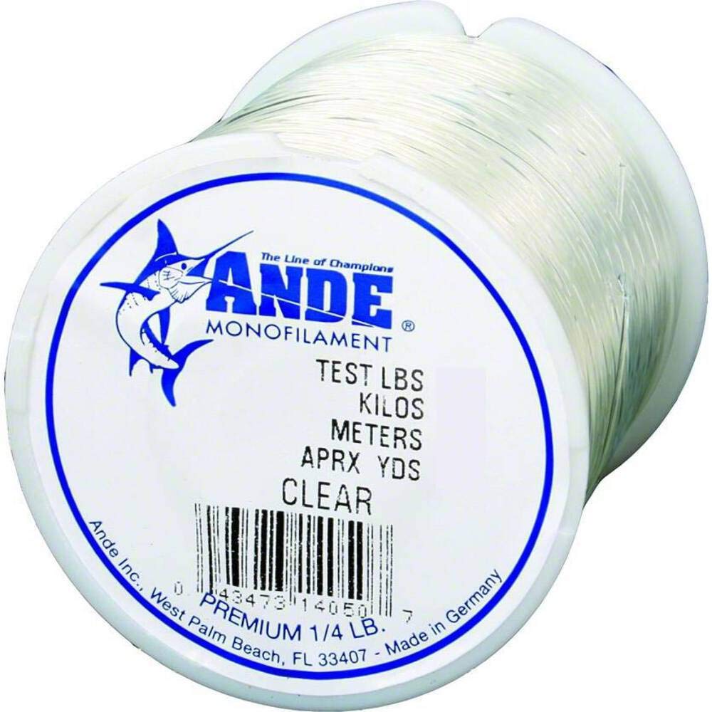 ANDE A14-100C premium monofilament on a 100-pound spool for versatile fishing setups