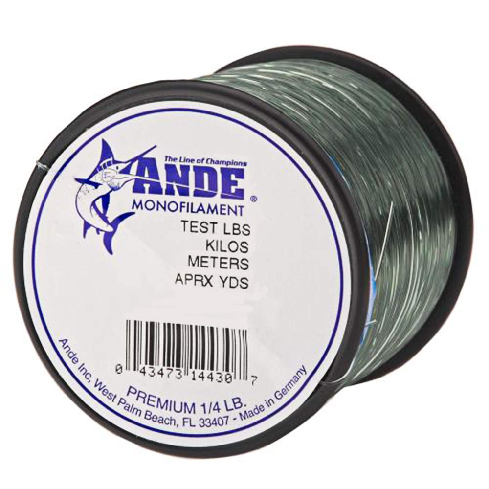 ANDE A14-30G monofilament line on a spool with green finish for versatile freshwater fishing