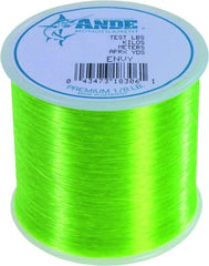 Ande A18-8GE premium monofilament line, bright green finish, strong knots for reliable rigs.