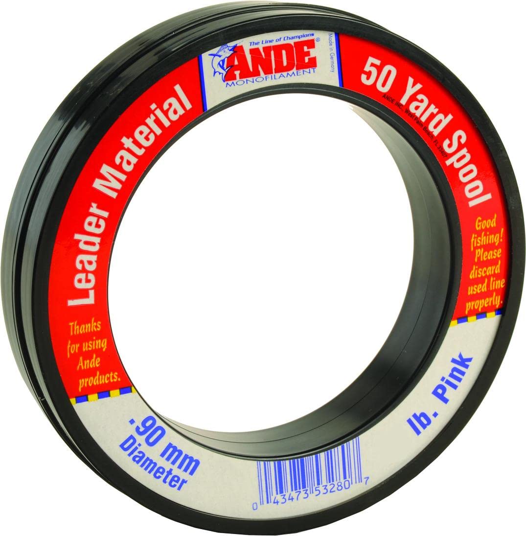ANDE FPW-50-60 fluorocarbon leader pink finish, fast sinking and abrasion resistance.