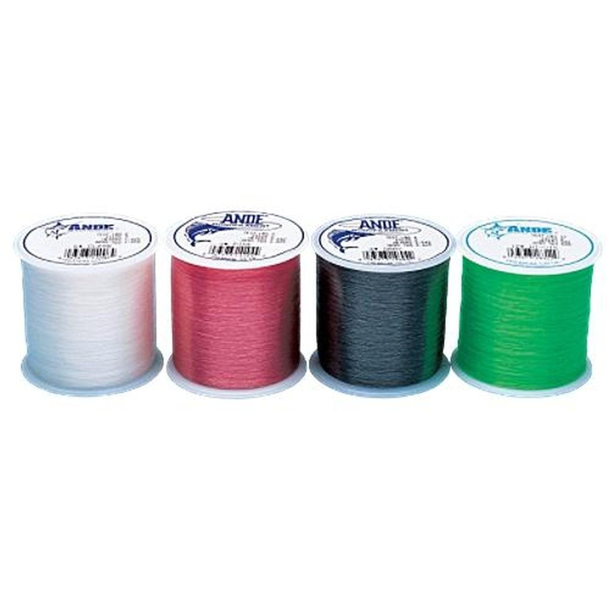 ANDE pink monofilament line spool for high-visibility fishing