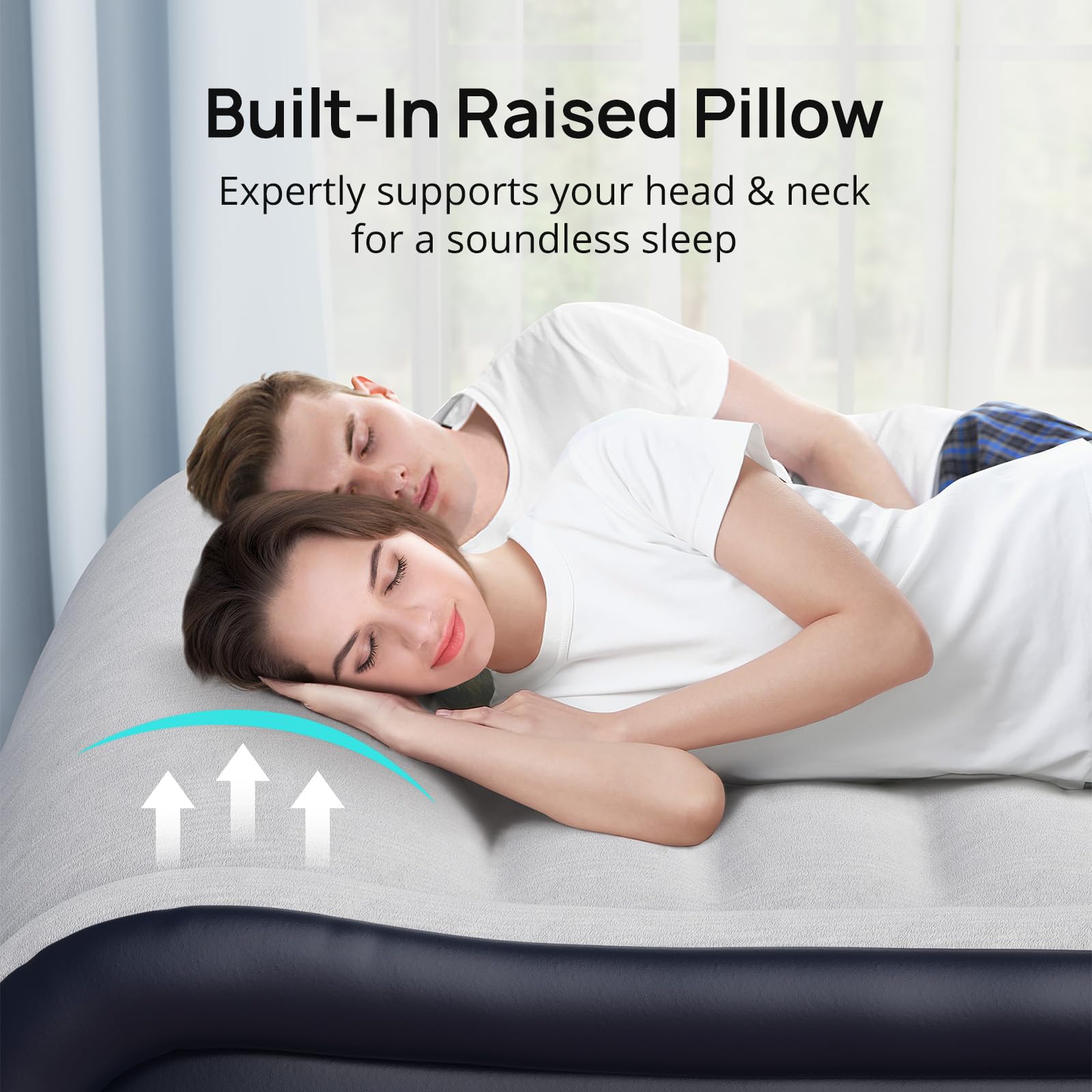 Andola Air Mattress Queen features fast self-inflation with built-in pump.