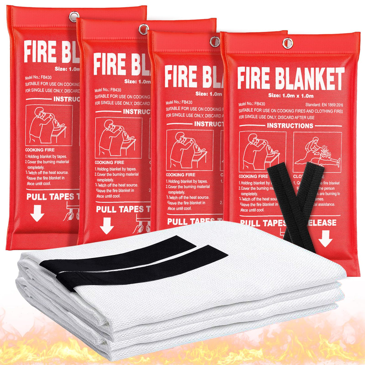 Andyssey fire blanket kitchen-use-40x40 for quick grease-fire control and mess-free cleanup.