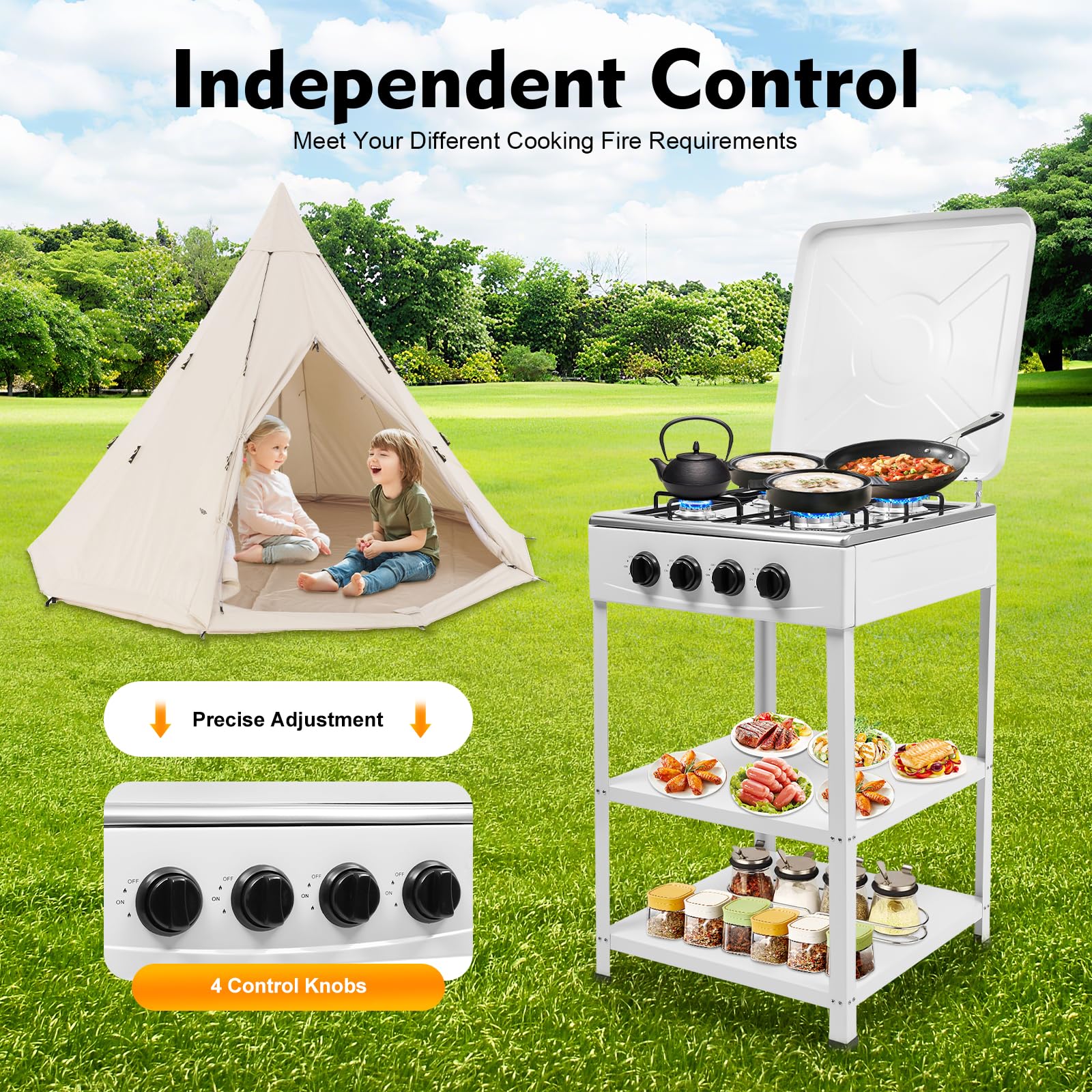 anezdbozr two-tier rack storage keeps spices and ingredients organized during busy cooking