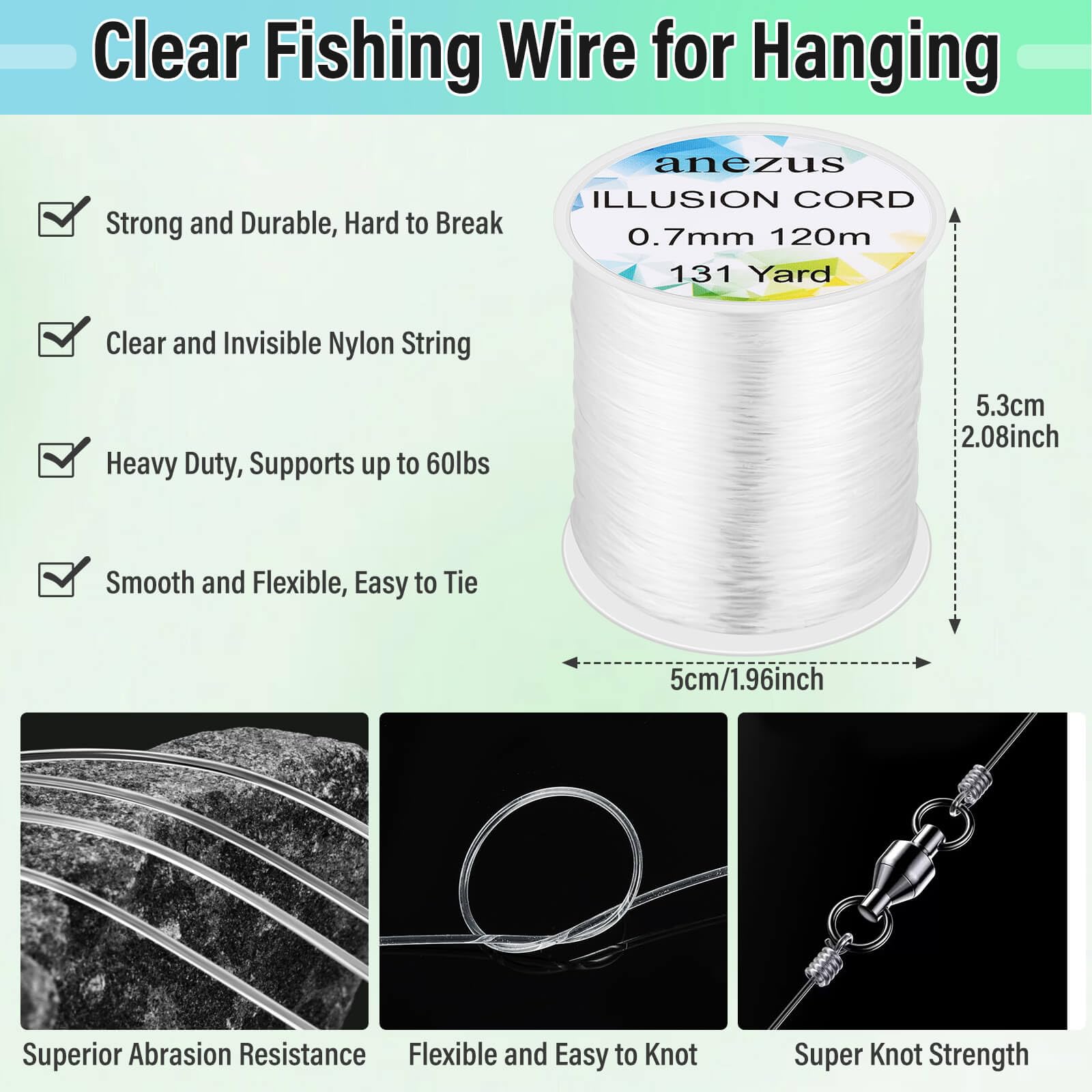 Clear fishing line spool ready for hanging decorations