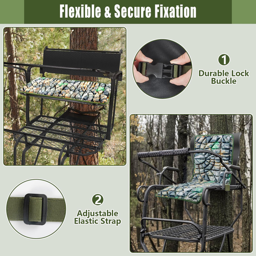 ANGAR seat cushion includes elastic straps and buckles for quick installation