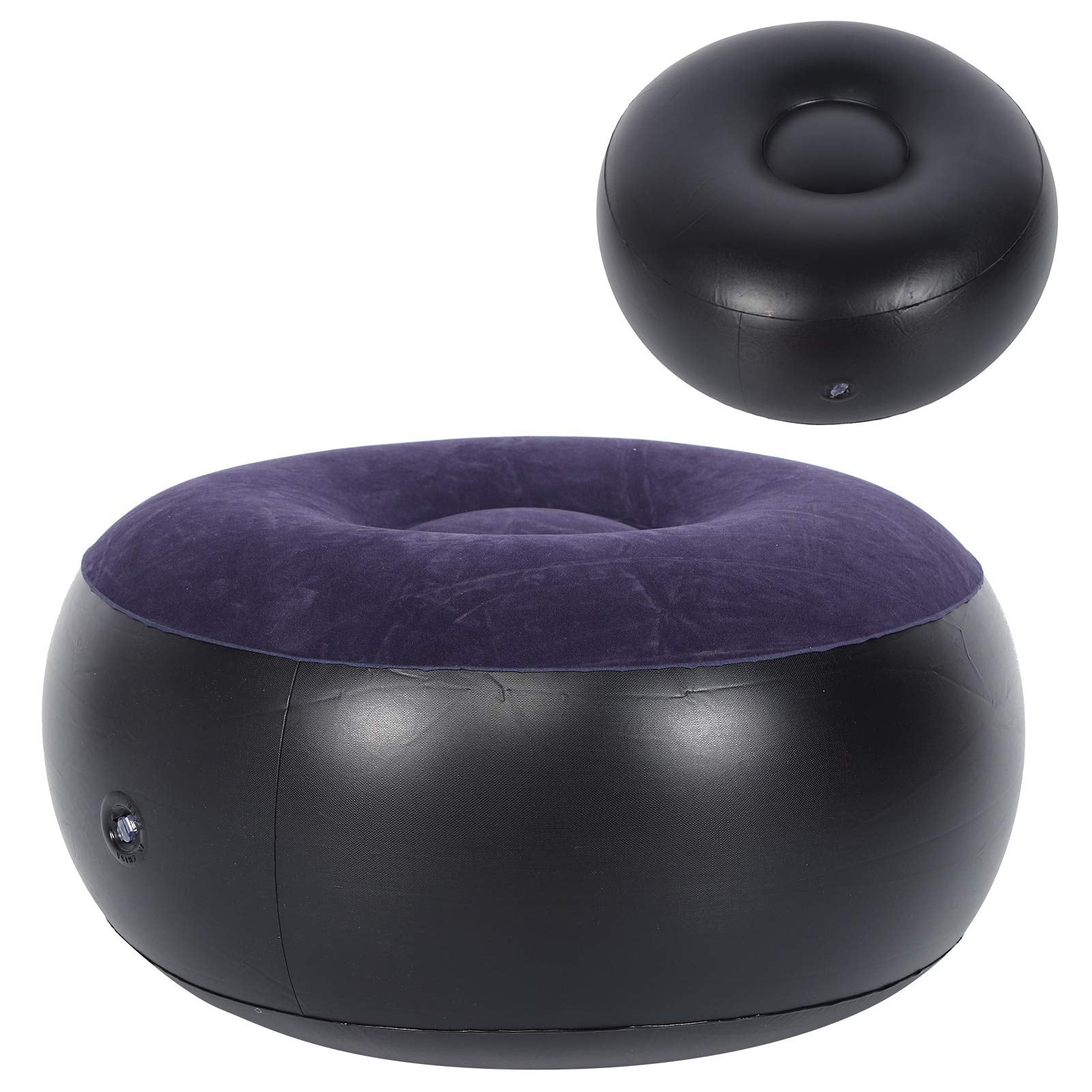 Anggrek inflatable ottoman ready for camping, beach, and travel.