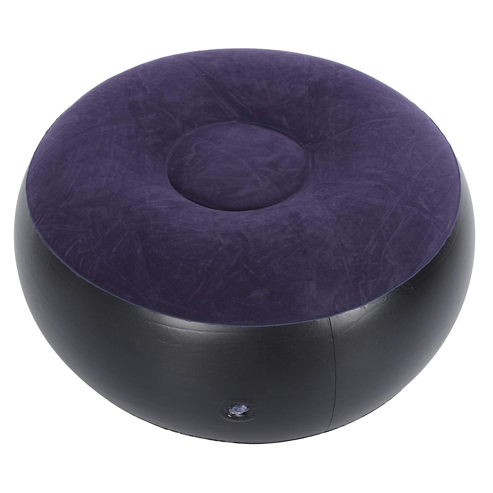 Anggrek inflatable ottoman flat-pack for travel and storage.