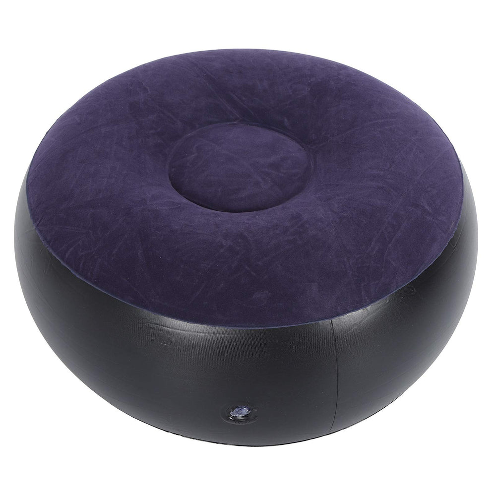 Anggrek inflatable ottoman flat-pack for travel and storage.