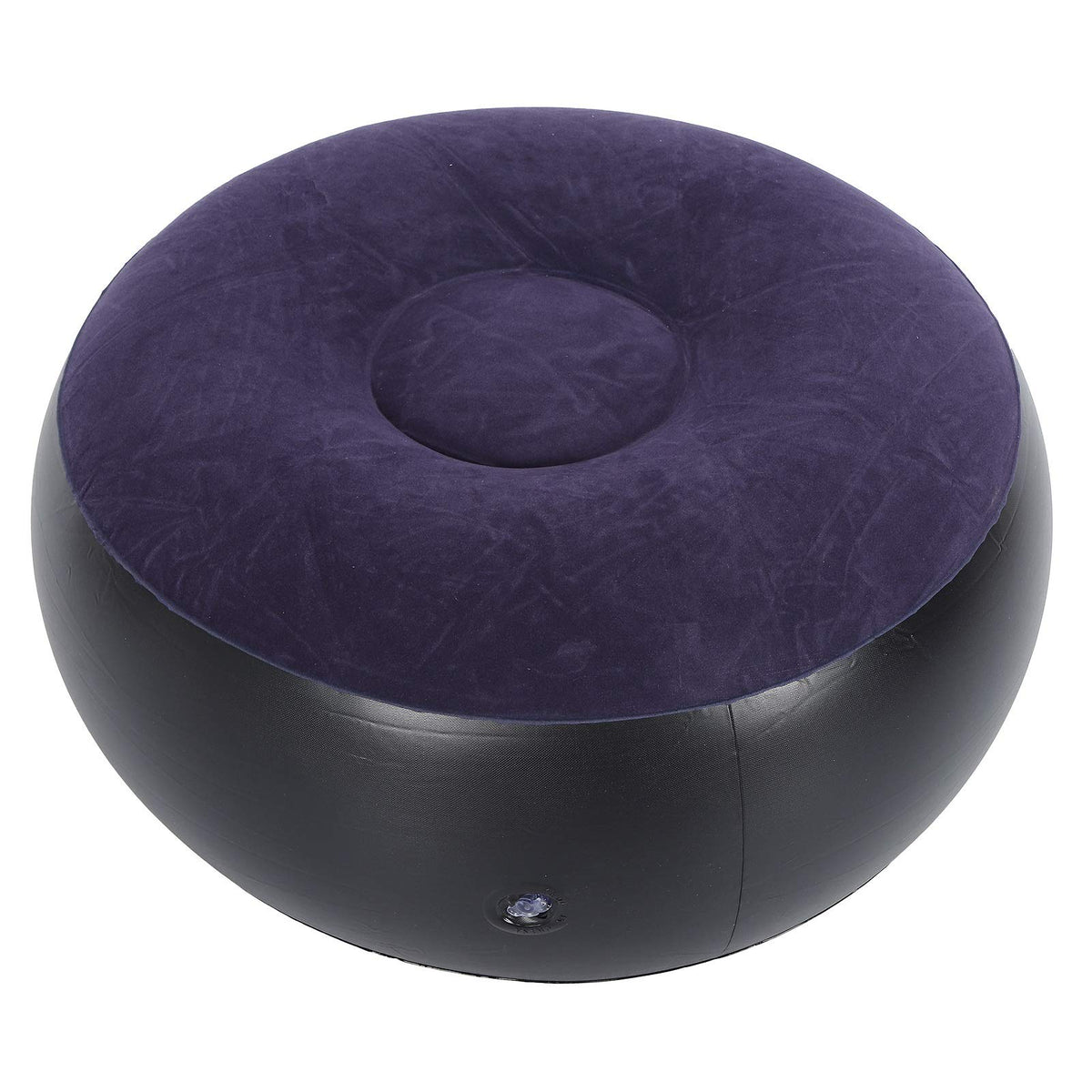 Anggrek inflatable ottoman flat-pack for travel and storage.