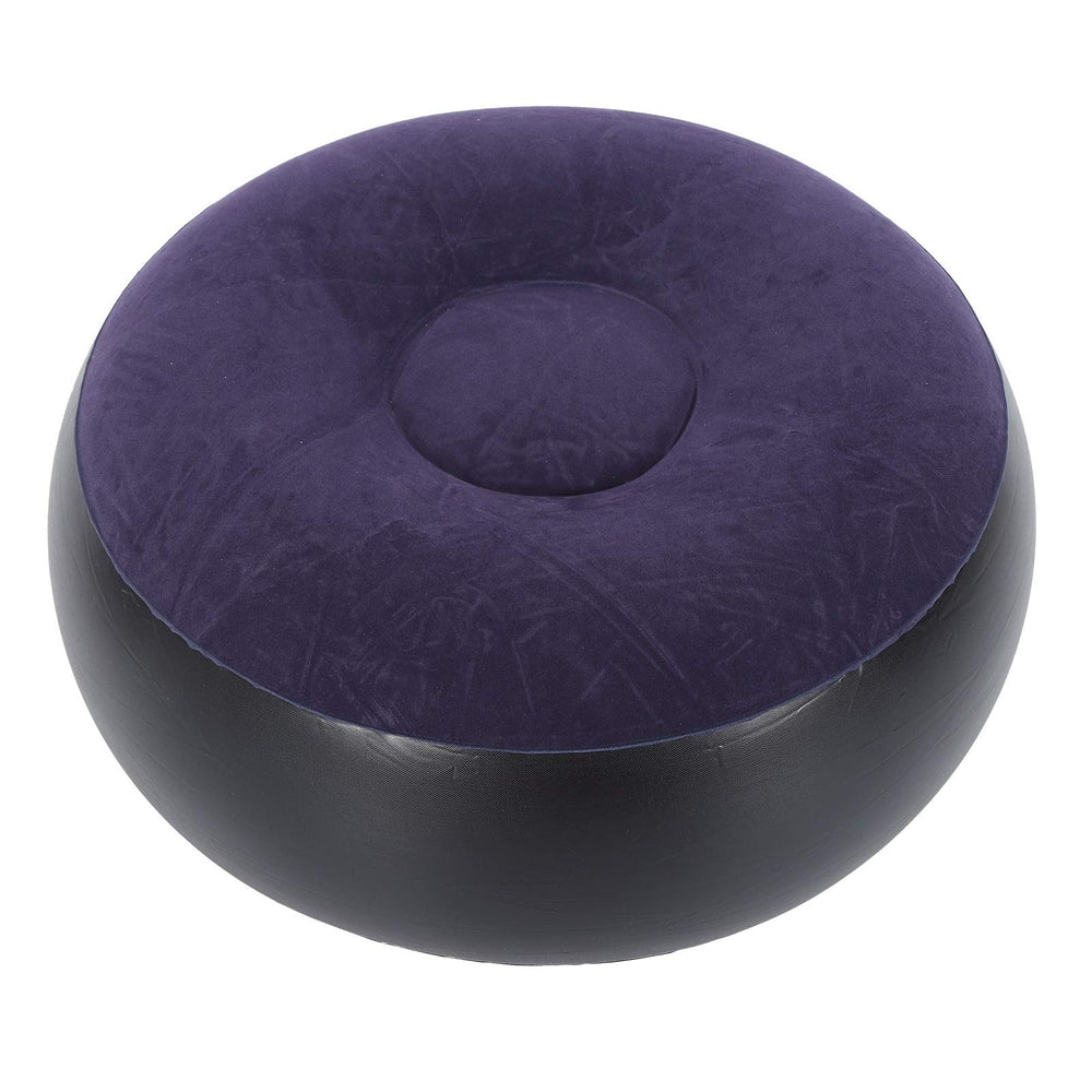 Anggrek inflatable ottoman with flocked surface for soft seating.