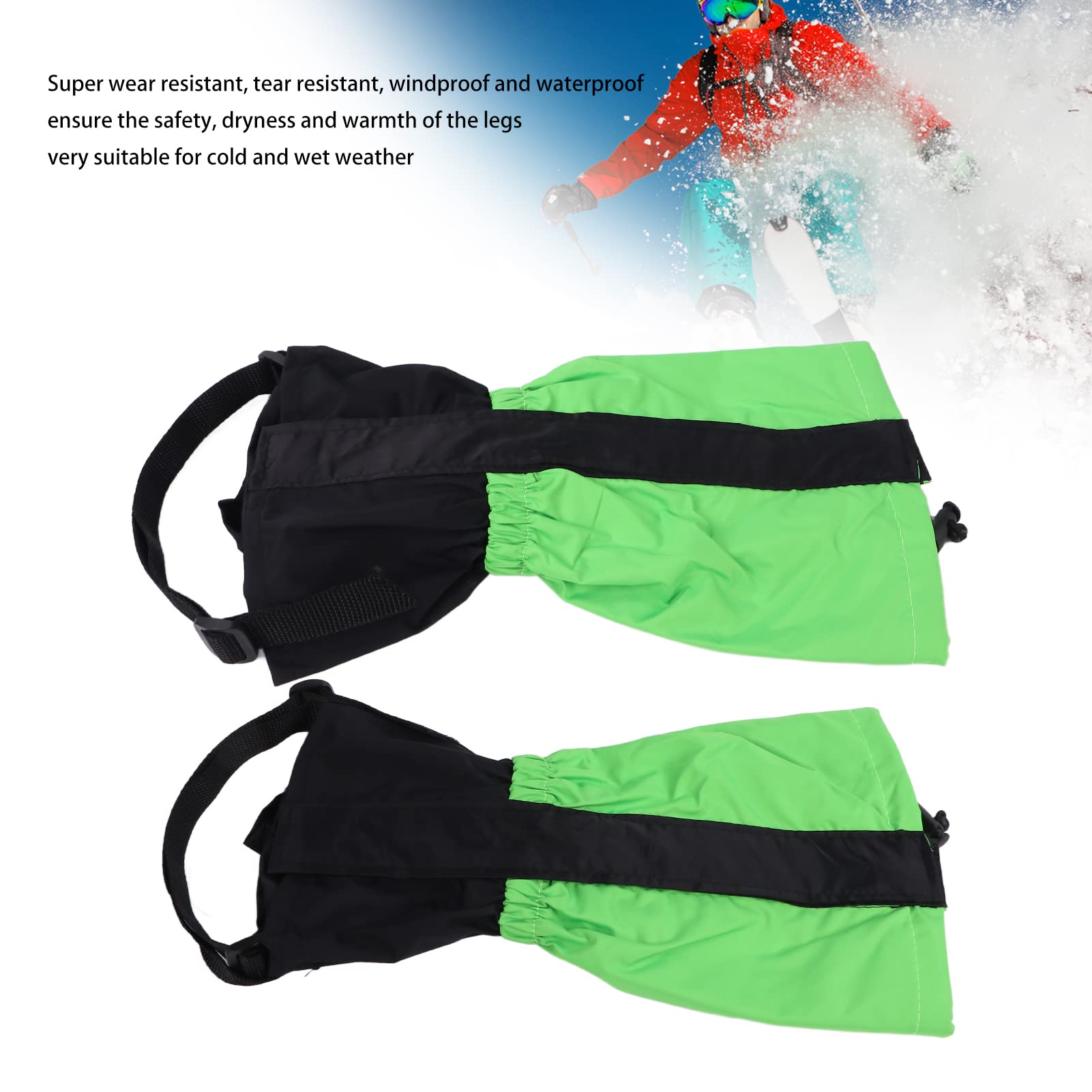 ANGGREK kids leg gaiters bottom strap close-up highlighting secure boot attachment for stability