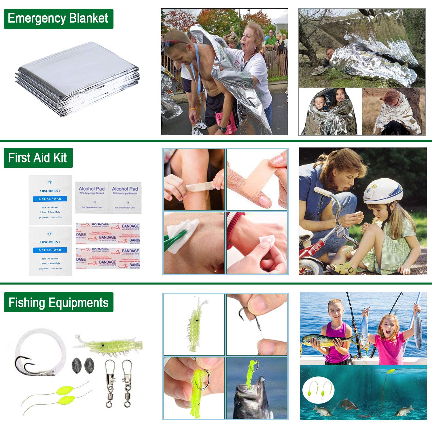 Angieast survival kit emergency blanket keeps you warm in unexpected cold.