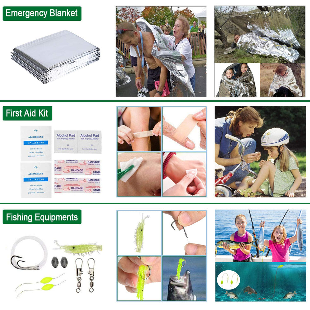 Angieast survival kit emergency blanket keeps you warm in unexpected cold.