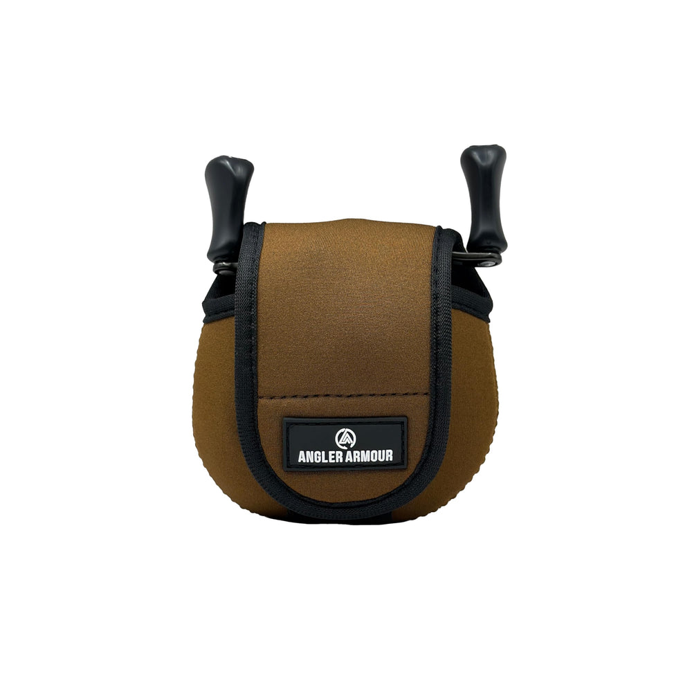 Left-handed baitcasting reel protected by Marsh Brown cover