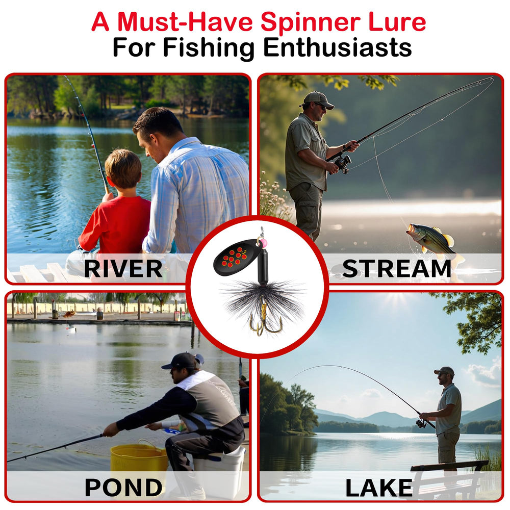 Angler using rooster tail lures for swimming or jigging