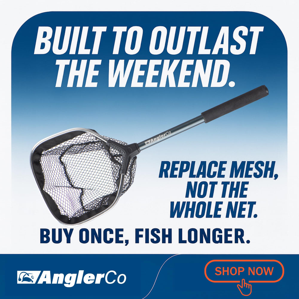 AnglerCo Core Series Bait Net showcases durable construction for repeated field use