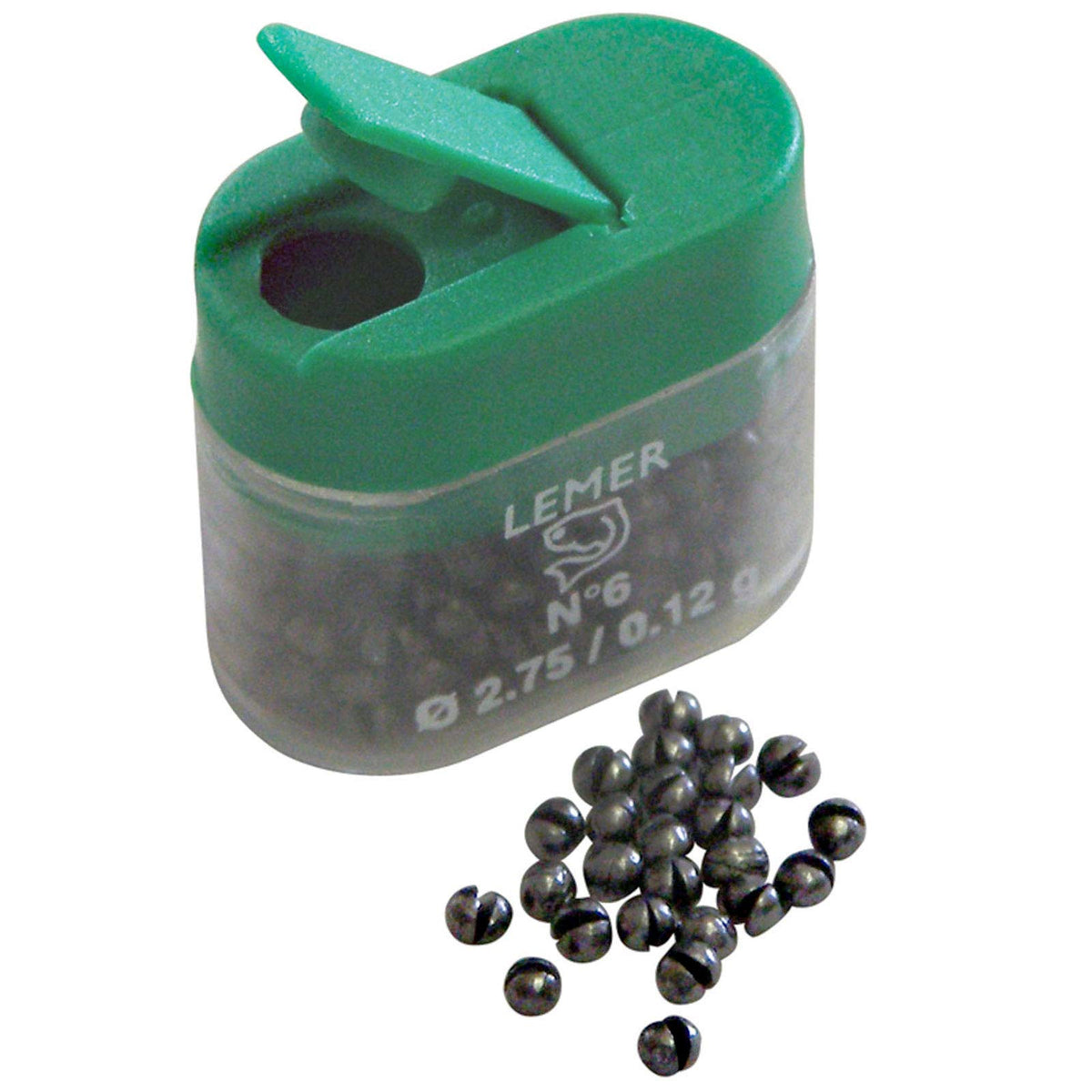 Anglers Accessories lead refill size 6 container for easy fly fishing setup.