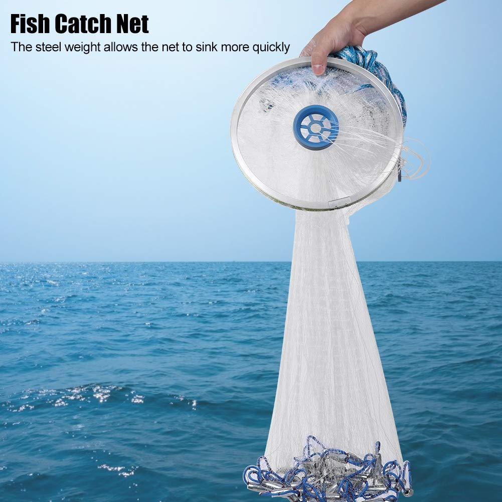 Angler throwing a cast net into water