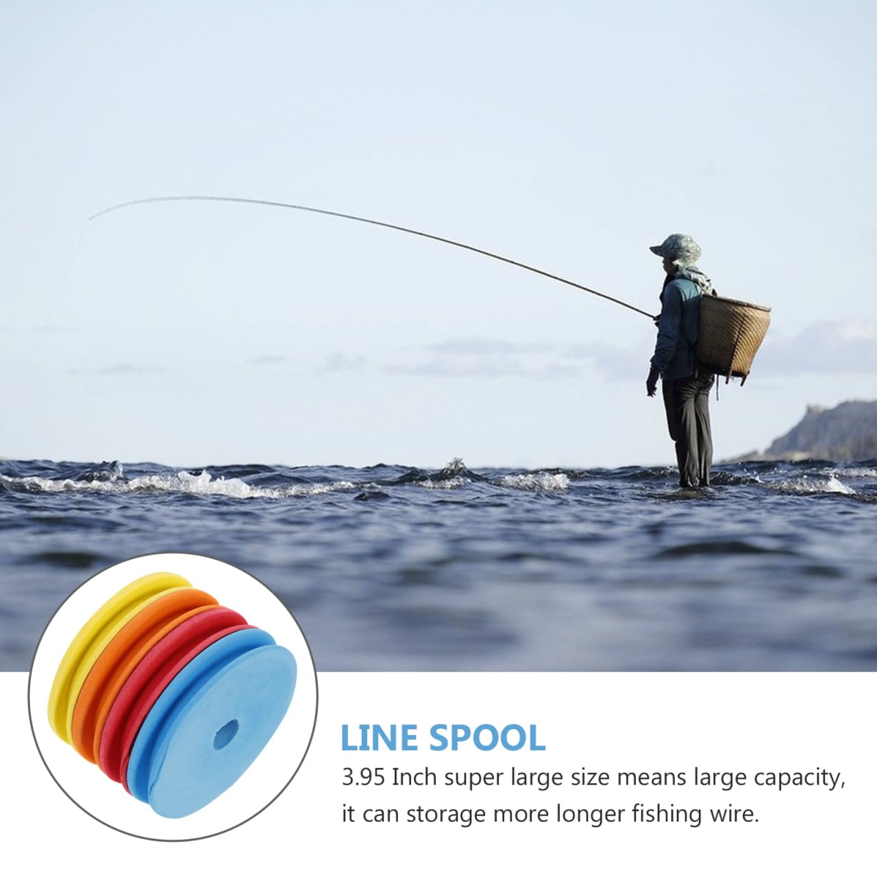 Angoily 3.95-inch EVA foam spool for fishing line organization