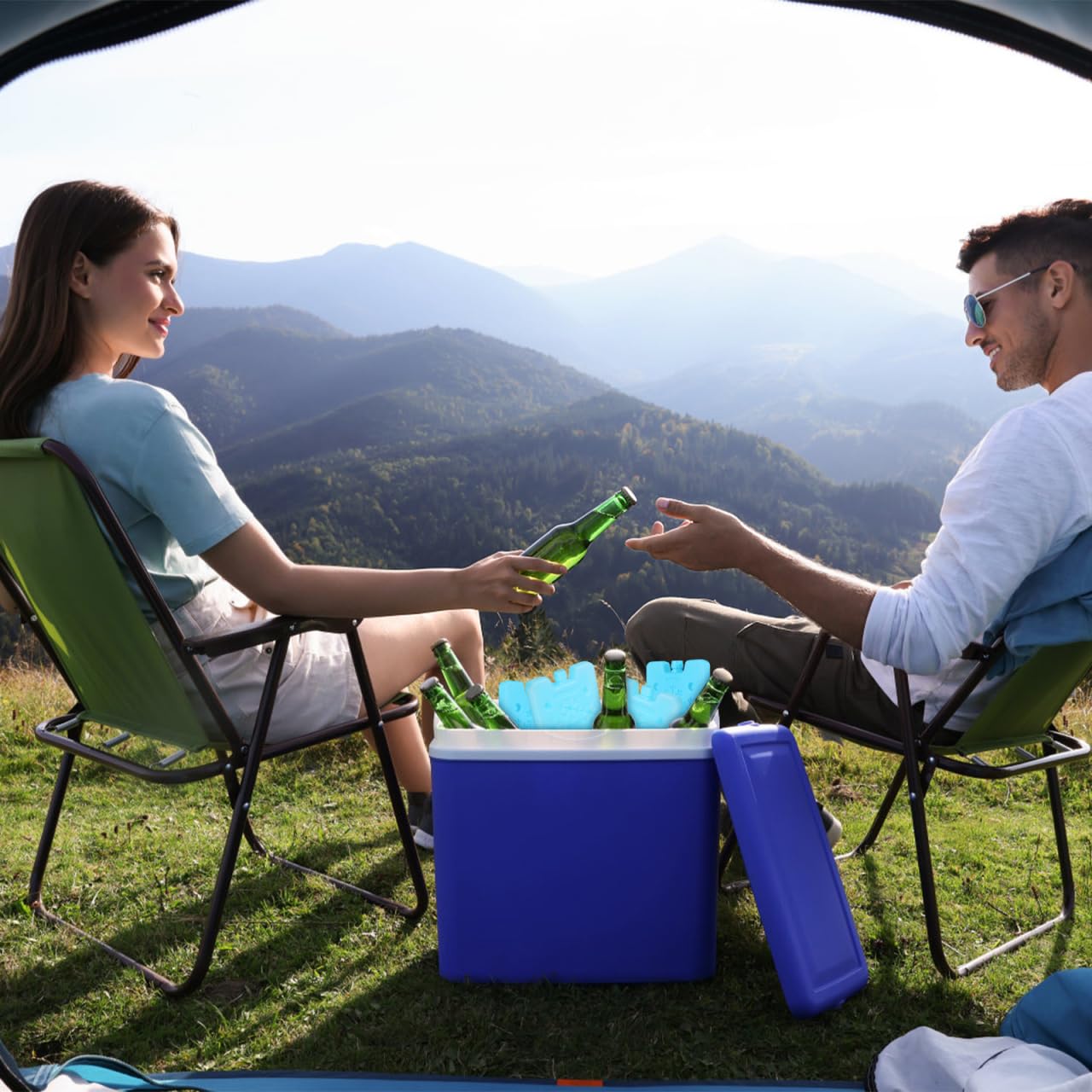 Angoily Ice Crystal Box ideal for camping and travel cooling.