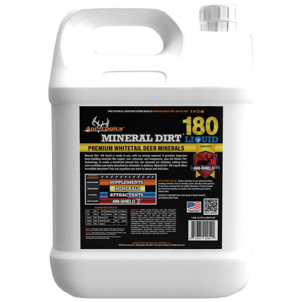 Ani-Logics Outdoors Mineral Dirt 180 poured on log stump attracts deer to a mineral site