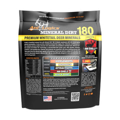 Ani-Logics Outdoors Mineral Dirt 180 open bag shows chelated minerals