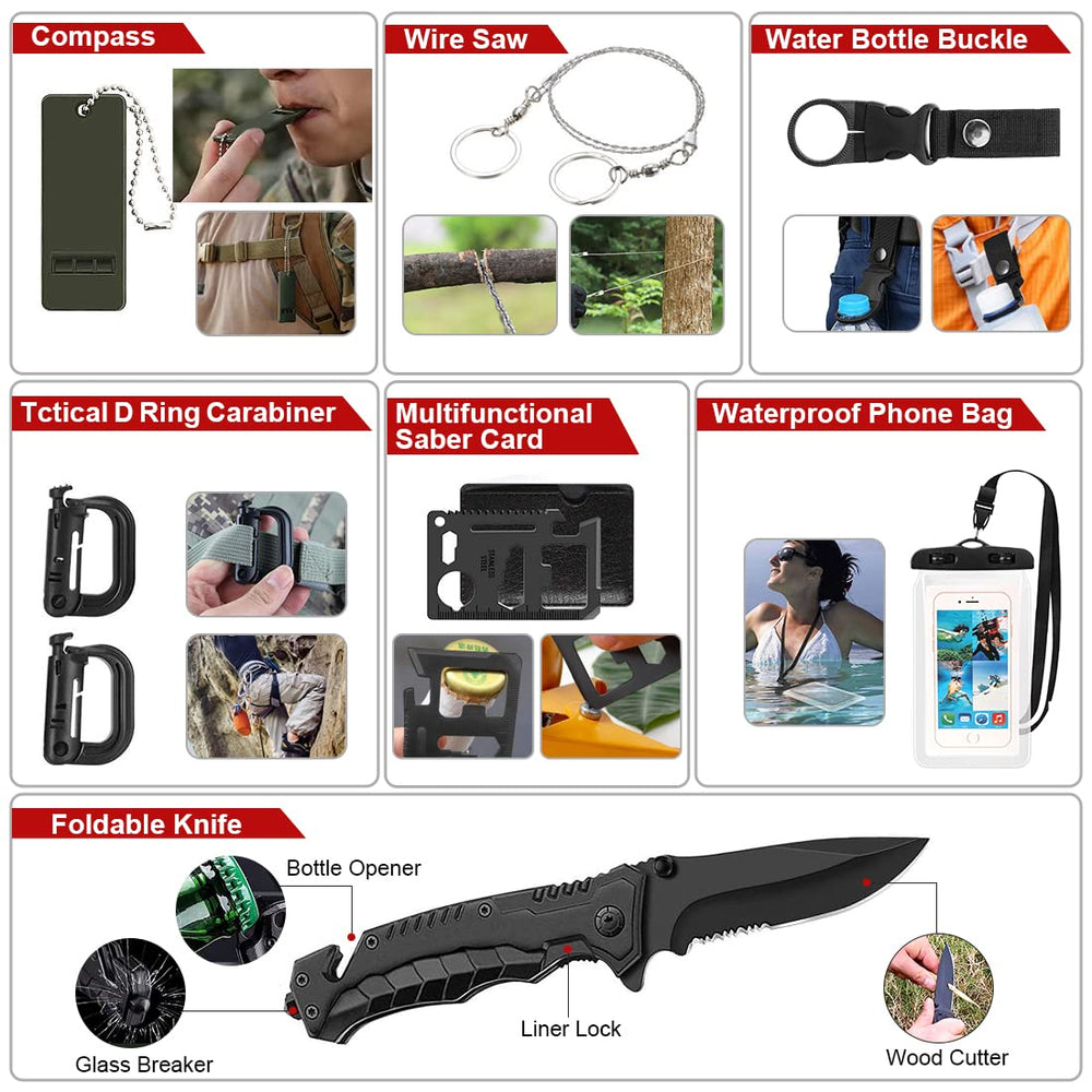 ANJIME survival kit 4in1 folding shovel — indispensable for digging, clearing, and shelter setup.