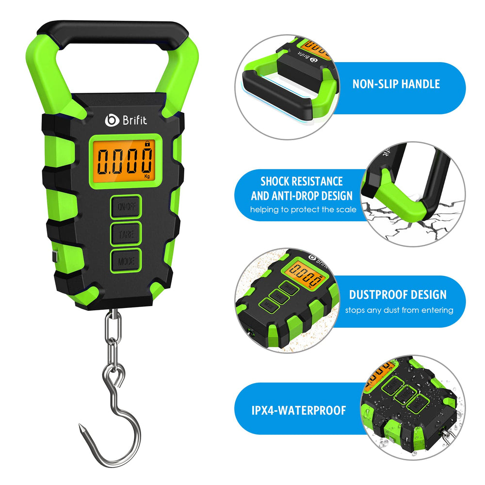 Rear view of Ankilo 110lb digital scale in green