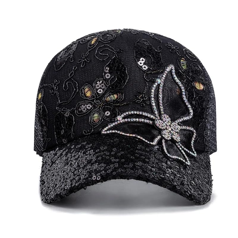 ANKOMINA butterfly cap side view shows breathable mesh for all-day comfort.