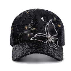 ANKOMINA butterfly cap side view shows breathable mesh for all-day comfort.