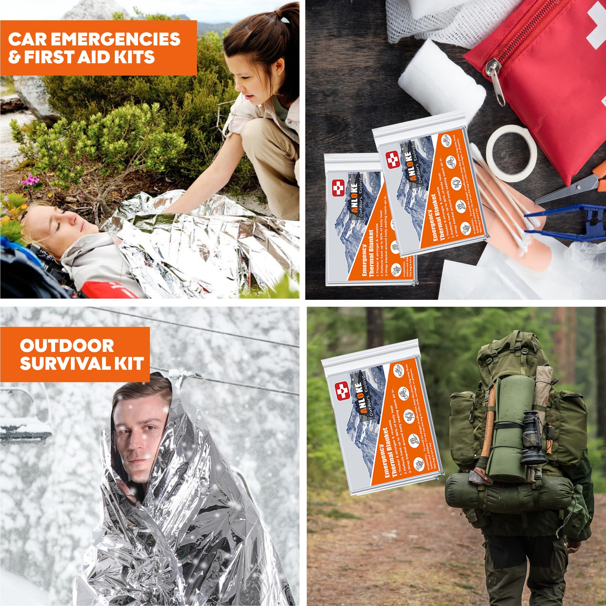 ANLOKE blanket compact in its pouch for backpack carry.