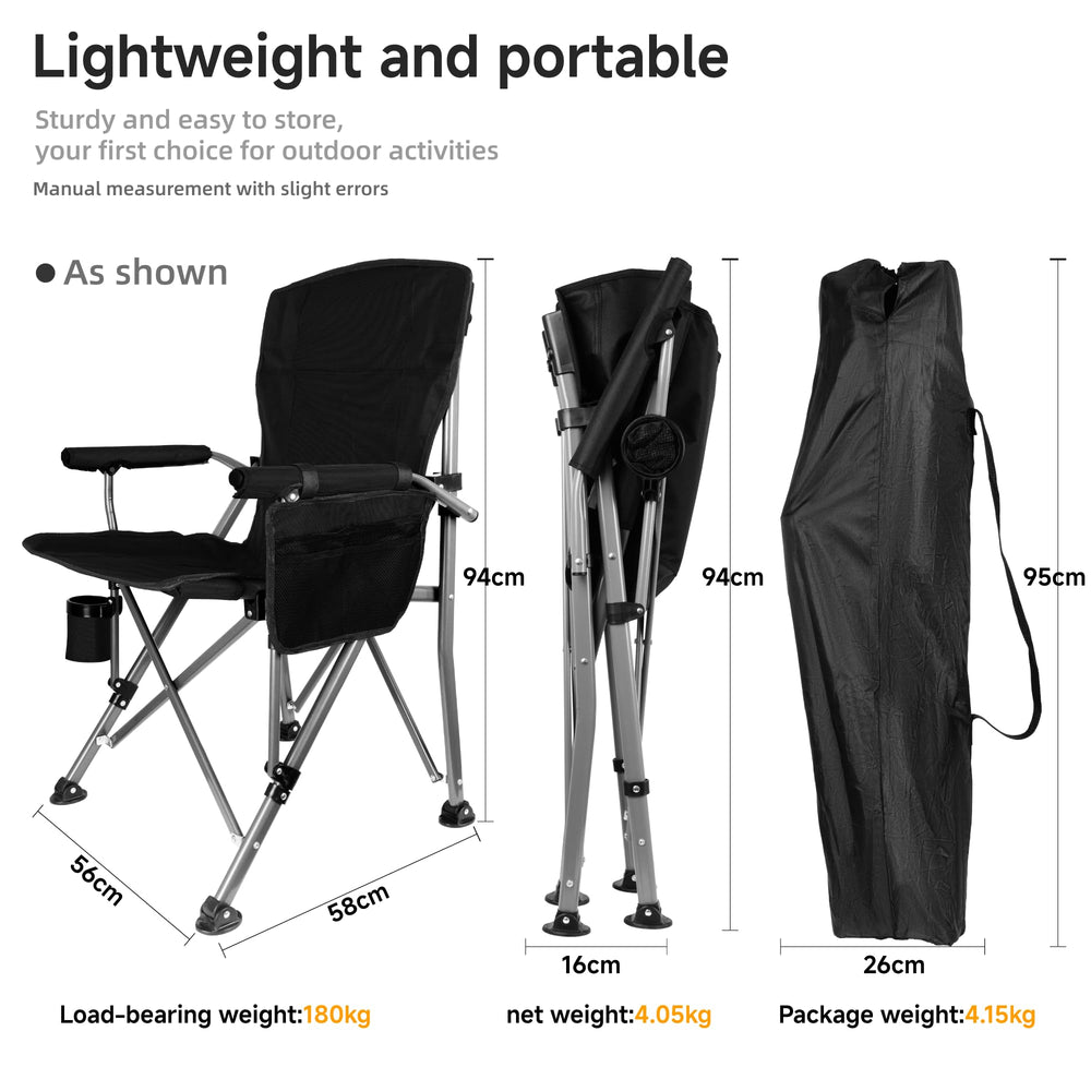 Anmiro cushioned armrests enhance comfort during long outdoor sessions.