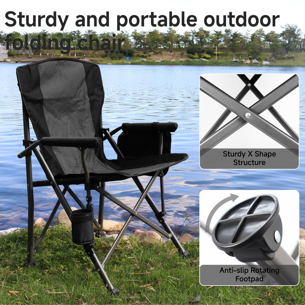 Anmiro folded chair fits in its carrying bag for travel