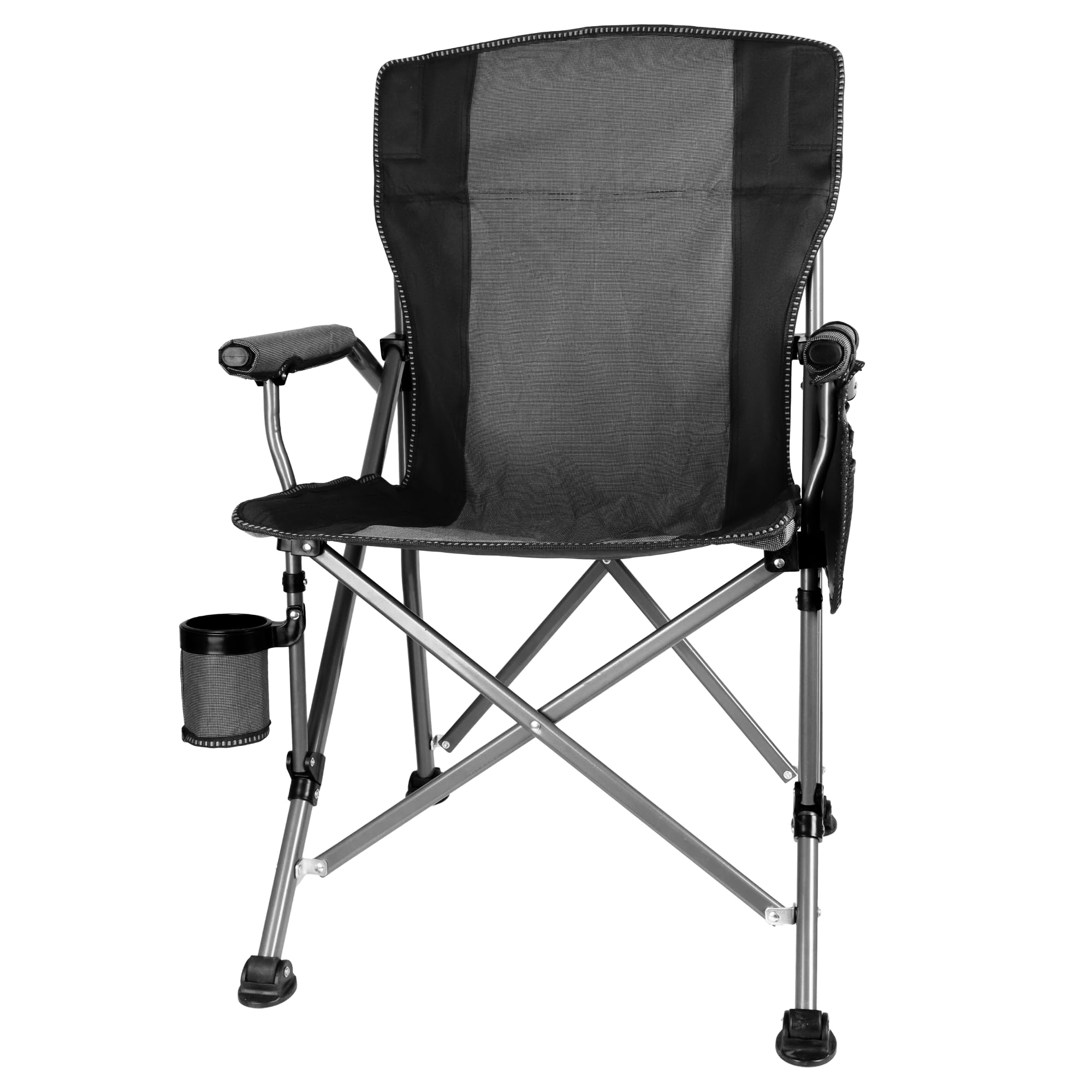 Anmiro folding camping chair with cup holder for easy drink access outdoors