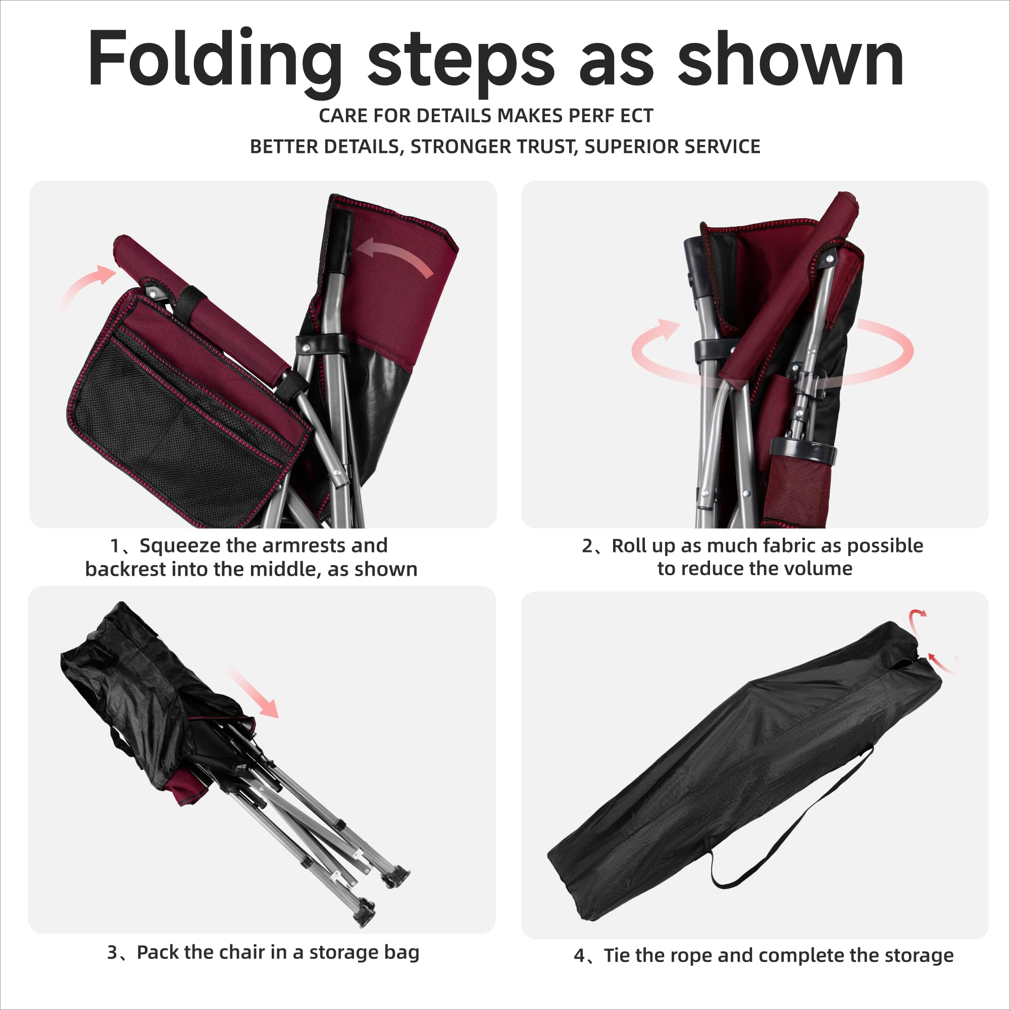 Anmiro folding camping chair storage bag enables easy transport and organization.