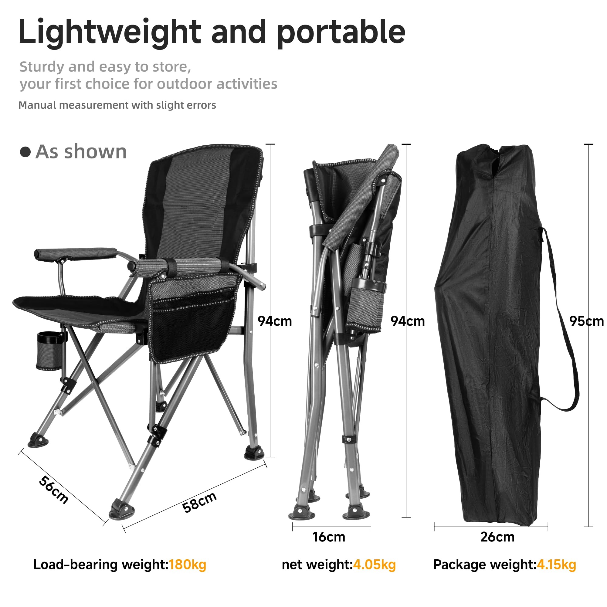 Anmiro chair with removable storage bag keeps essentials within reach