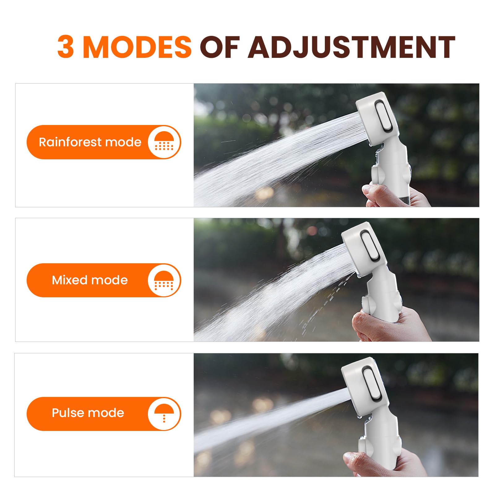 Ann Katy shower upgrade showcasing 5000mAh battery for off-grid use