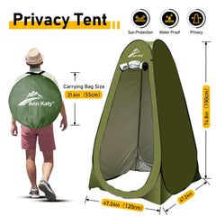 Ann Katy portable toilet expanded for comfortable outdoor use.