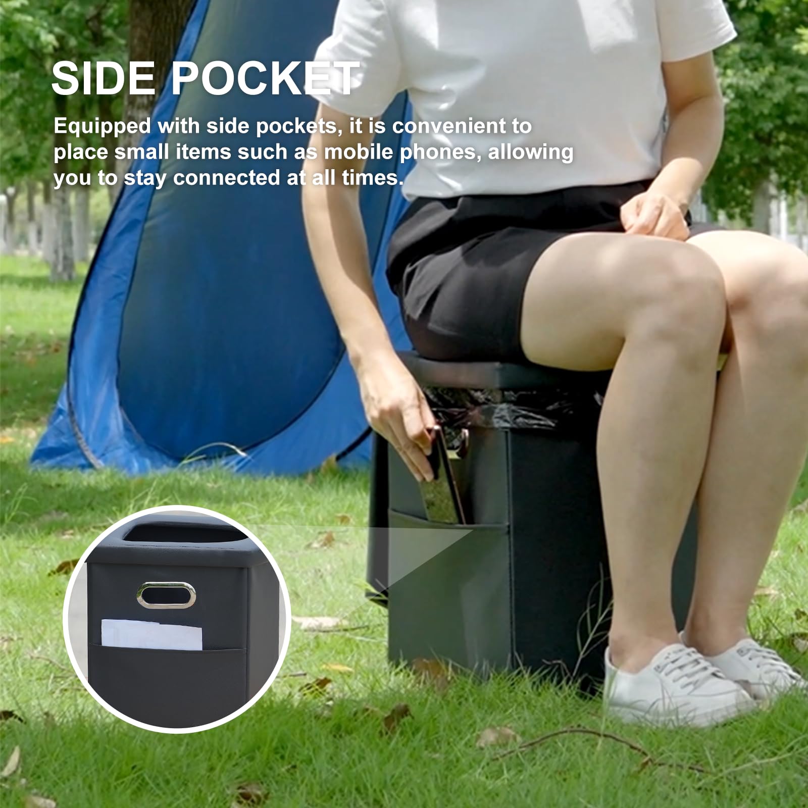 Ann Katy Upgrade XL side handles and storage pocket for secure carrying