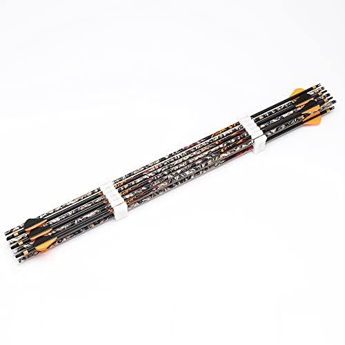 Annastar camo hunting carbon arrows with 32-inch spine 300 for precision in field shoots.