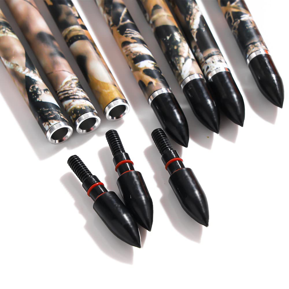 Annastar camo hunting carbon arrows camo finish with orange vanes for high-visibility tracking