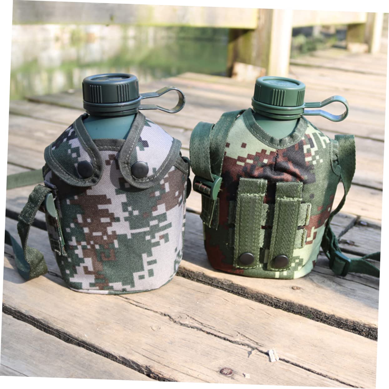 Anneome canteen in use during backpacking for easy hydration on the go.