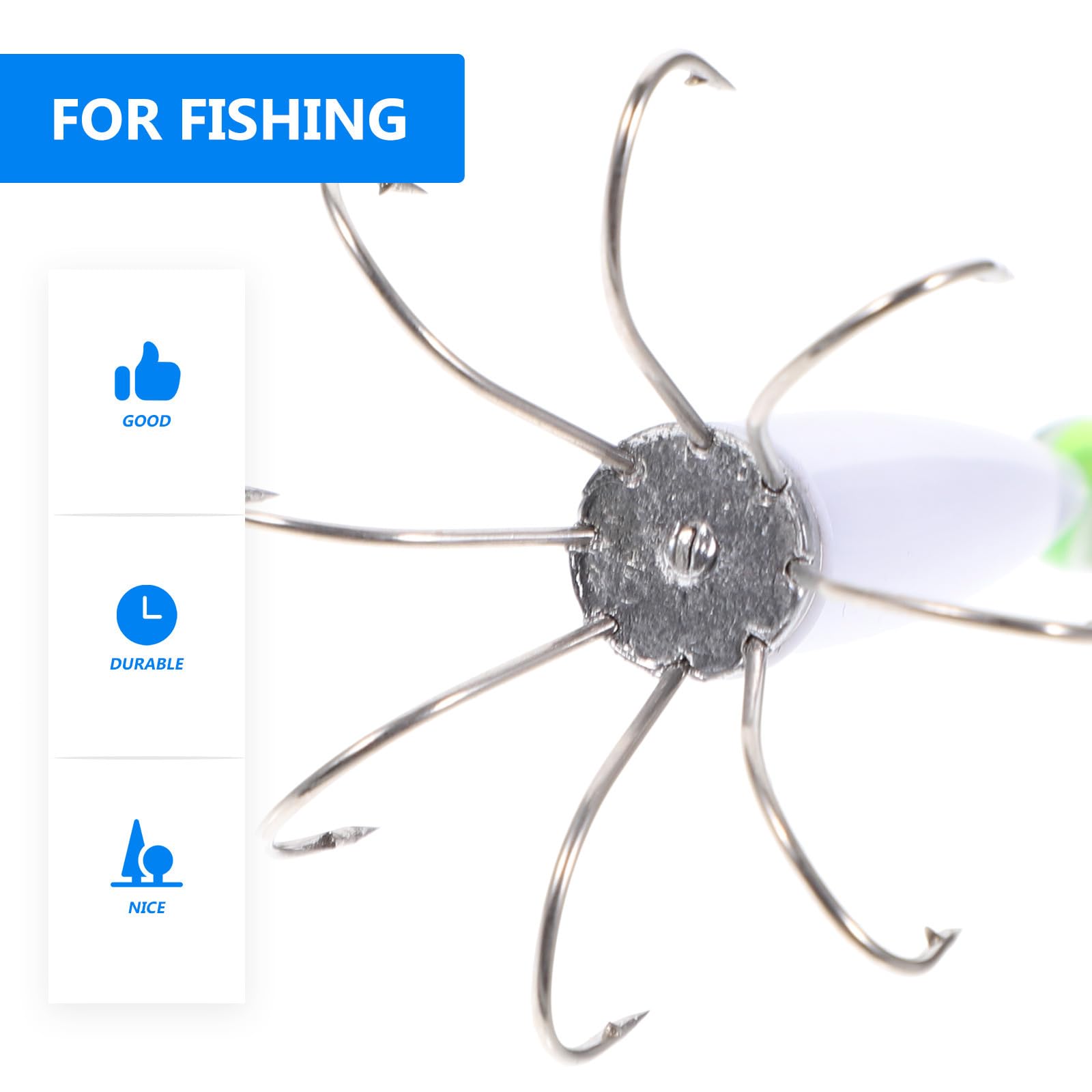 Anneome squid skirt simulation closeup highlights realistic bait skirts for attracting fish.