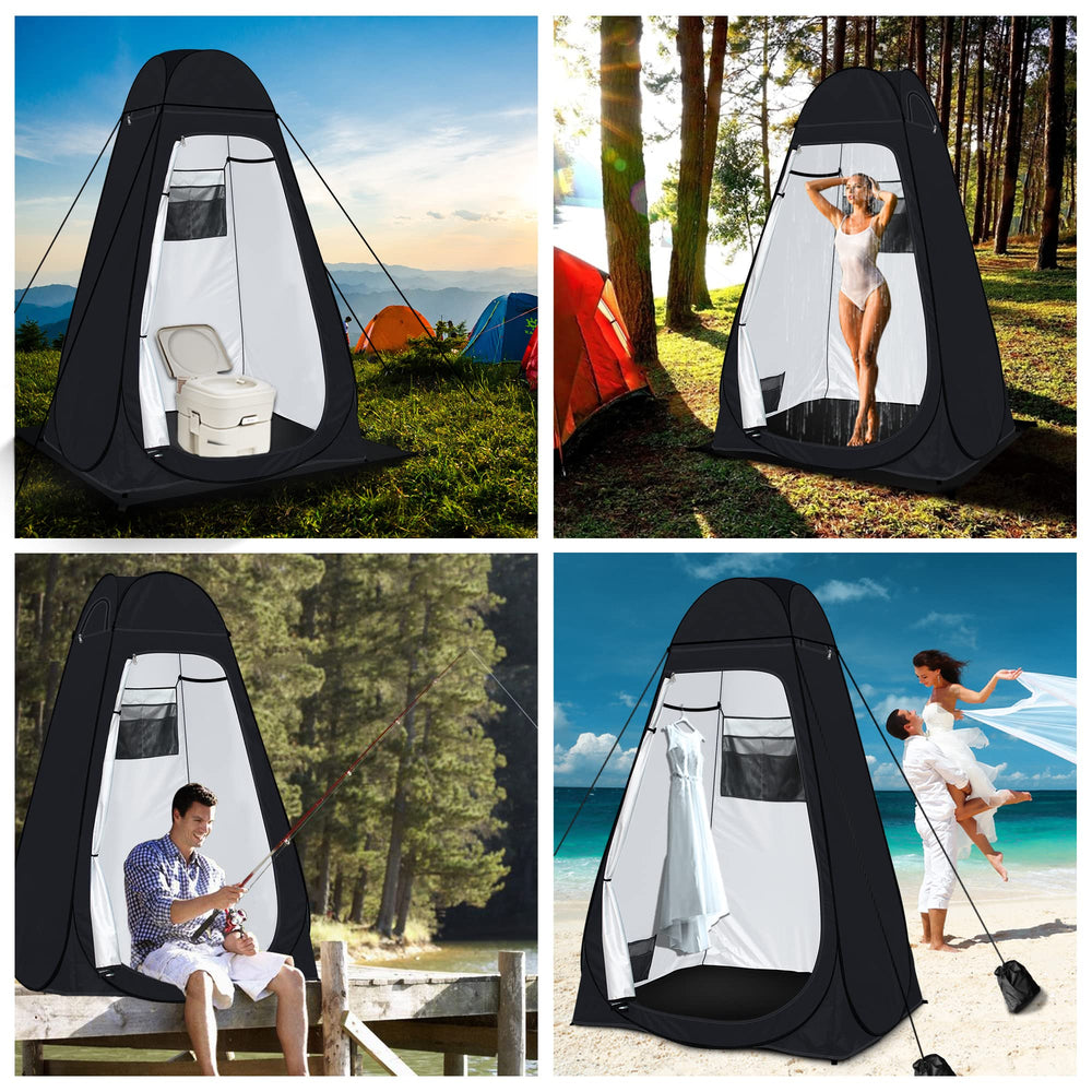 anngrowy portable toilet tent folded compact for easy transport