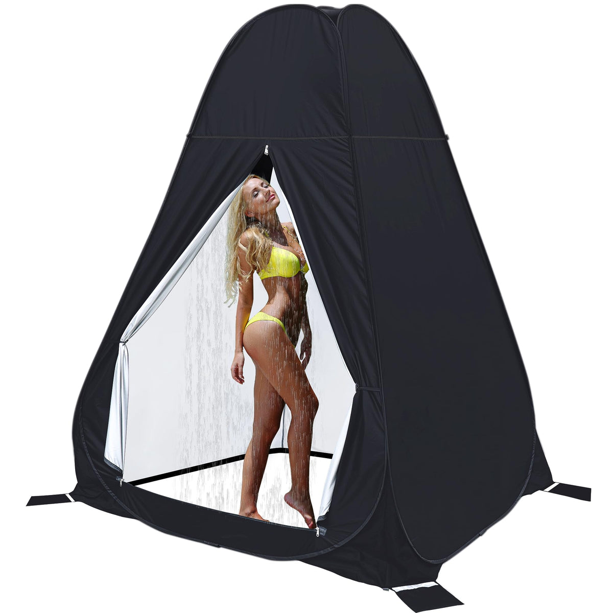 anngrowy shower privacy tent interior shows spacious 59x59x84 inch space for two people