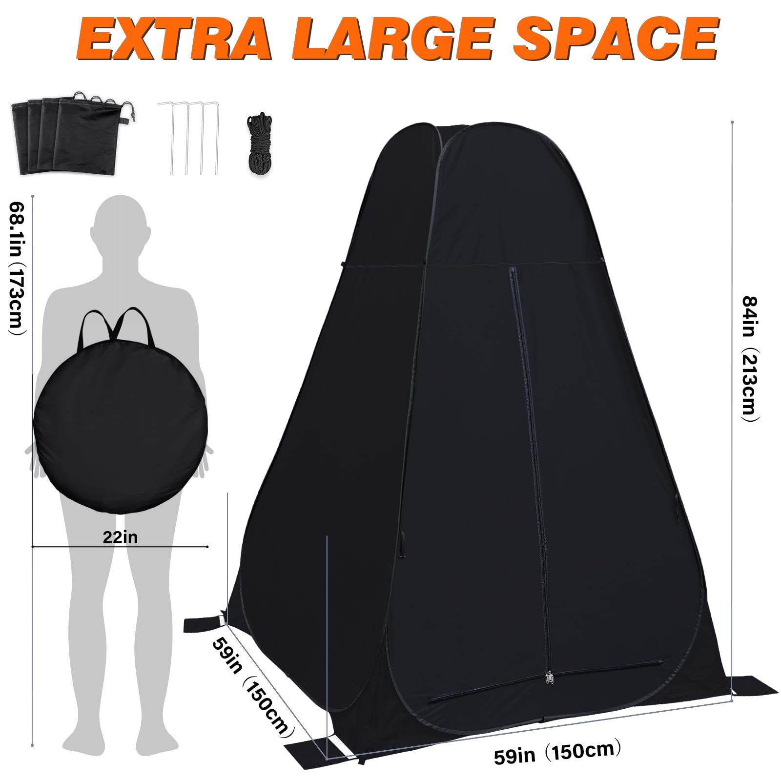 anngrowy shower privacy tent included carry bag for easy transport